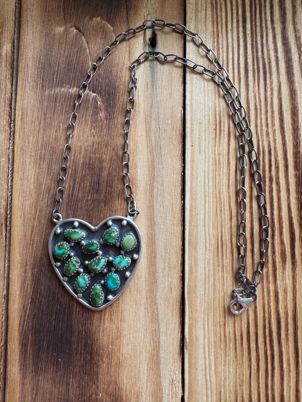 Sterling Silver Sonoran Turquoise Heart Necklace